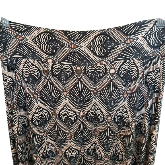 Versona Size Large Stretch Geometric Boho Maxi Skirt Elastic Waist Slinky Hippie - Picture 2 of 12